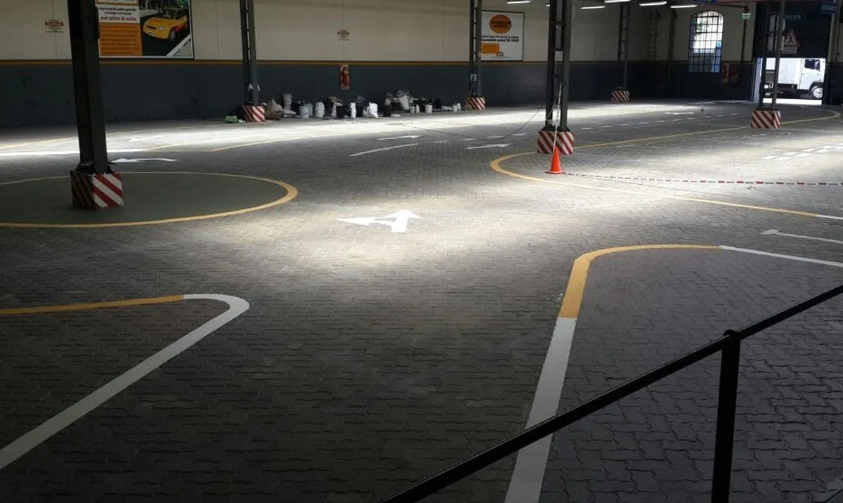 Aplicación en playa de estacionamiento